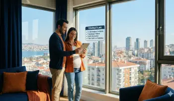 Doğum paketli sağlık sigortası teminatlarını (yüzde 100 doğum, yenidoğan paketi, rutin kontroller) inceleyen mutlu hamile çift.